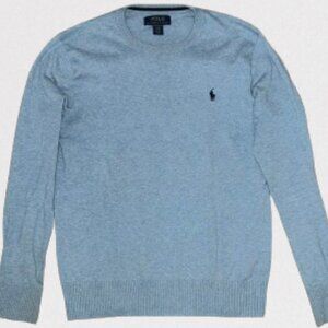 Polo Ralph Lauren Boys' Crewneck Sweater, Blue, Like New, 100% Cotton, Size L/G